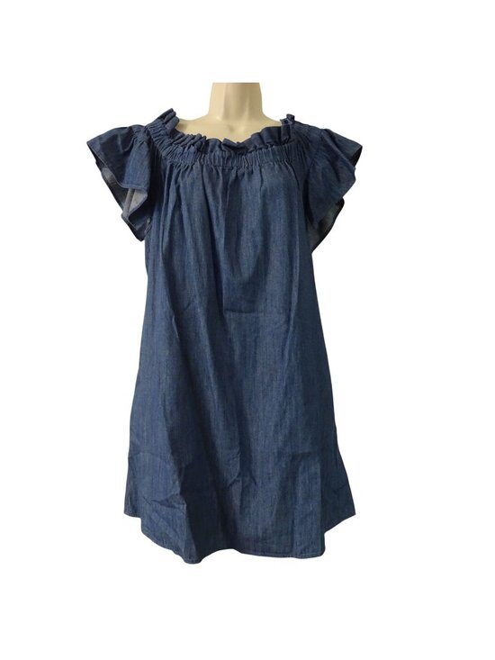 Corey Lynn Calter Dresses & Skirts - Corey Lynn Calter Women Blue Off Shoulder A-line Dress Size M Chambray Denim